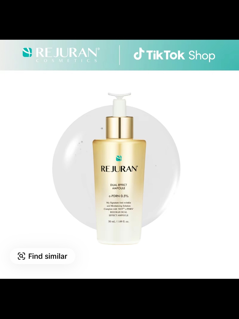 REJURAN Dual Effect Ampoule, DOT DUAL c-PDRN - Rejuvenating Face Serum for